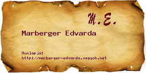 Marberger Edvarda névjegykártya